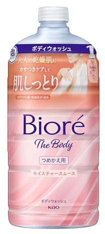 Bioré The Body Body Wash Espumoso Moisture Smooth Refill, 740 ml, Made in Japan, Jabón Corporal en Espuma Hidratante