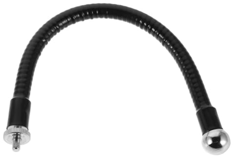 Verstellbarer Mikrofonständer mit Flexiblem Metall Schwanenhalsarm | M5-gewinde zu Kugelkopf, 25cm Länge, Schwarz, für Foto und Aufnahmeeinsatz