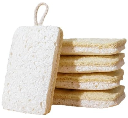 Limpiador de cocina compostable. Esponjas de lufa biodegradables de fibra vegetal ecológica, resistentes al aceite, fáciles de limpiar. Hecho de fibra vegetal ecológica, adecuado para cocinas y baños.