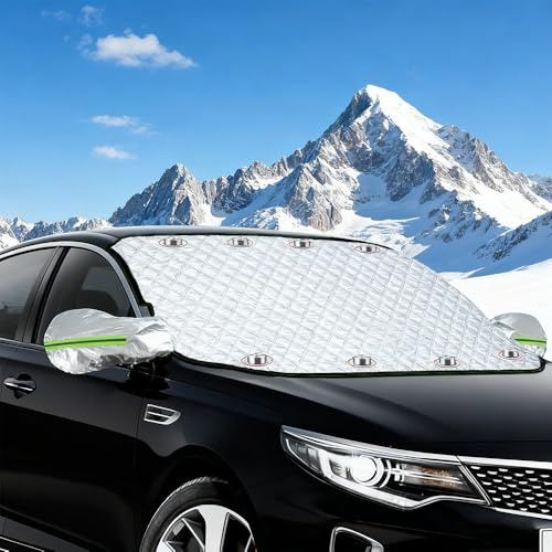 Housse de protection pour pare-brise de voiture, protection solaire, pliable, résistante au gel, à la poussière, imperméable et aux UV, avec 9 aimants, pour voitures et SUV (140 x 110 cm)