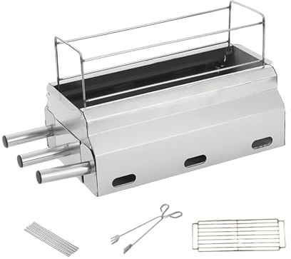 Ronyme Barbacoa portátil, versátil, Estable y sin, con asador extraíble para jardín, Viajes, Fiestas al Libre y Cocina en el Patio, M