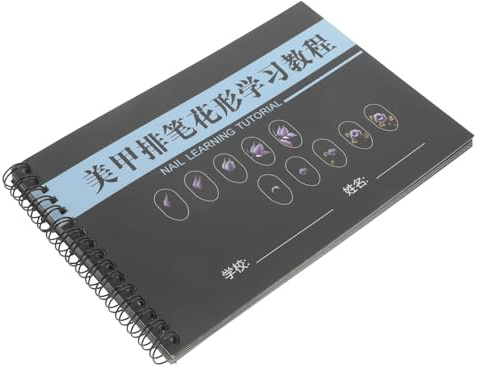 HOOWIFFY Libro de Práctica de Uñas Portátil Ejercicios de Dibujo y Decoración para Uñas en Papel para Principiantes Adecuado para Practicar