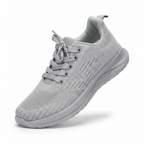 CLEIKES Scarpe Sportive Uomo Sneakers Comode da Lavoro Palestra Fitness Jogging Scarpe da Tennis Leggere Traspiranti per attività all'Aperto (Grigio, 42 EU, MFK260146-4)