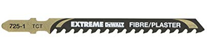 Dewalt Extreme Spezial-Stichsägenblatt DT2103 (100 mm Gesamtlänge, 69 mm Arbeitslänge, 4.3 mm Zahnteilung, max. Schnitttiefe: 20 mm, für Schnitte in glasfaserverstärktem Kunststoff), 1 Stück