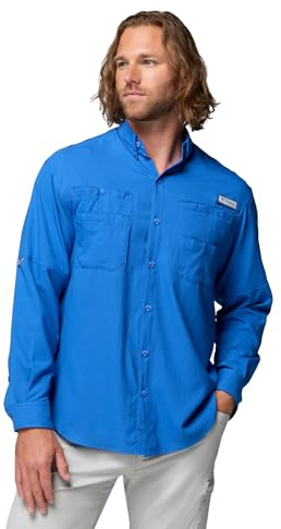 Columbia PFG Tamiami - Camisa de Pesca de Manga Larga para Hombre, Color Azul Vivo, Talla XS, Azul (Vivid Blue), X-Small