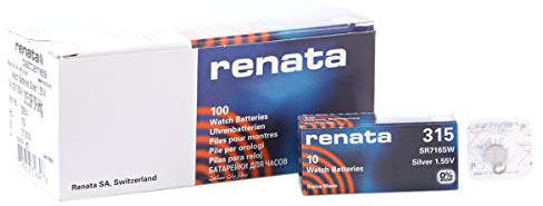 Renata / Swatch Group - Silver oxide button cell 315 RENATA 1.55V 19mAh - Blister x 1