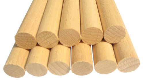 Hagspiel Round Rods 14 mm Length 40 cm Beech Wood Pack of 5 Round Rods 14 mm Length 20 cm Smooth