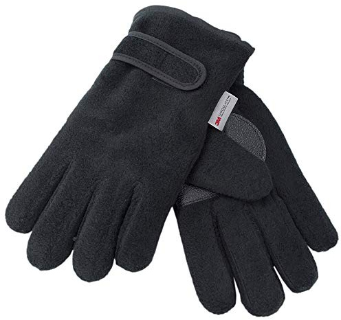 Childrens Thinsulate Fleece Gloves Black Age 8-9