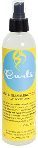 CURLS Aloe & Blueberry Juice Curl Moisturizer (8oz) Curl Refresher Spray for Curly Hair with Organic Blueberries Extract and Aloe Leaf Juice to Revive & Rejuvenate 2nd Day Curls and Promote Hair Growth