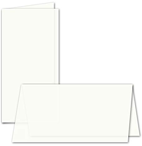 500x faltbares Einlege-Papier für DIN Lang Doppelkarten - transparent-weiß - 205 x 205 mm (205 x 102 mm gefaltet) - ideal zum Bedrucken mit Tinte und Laser - hochwertig mattes Papier von GUSTAV NEUSER