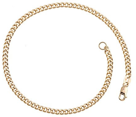 Silberketten Store Panzerkette Armband - 3mm Durchmesser - 585 Gelbgold, Länge wählbar von 18-25cm