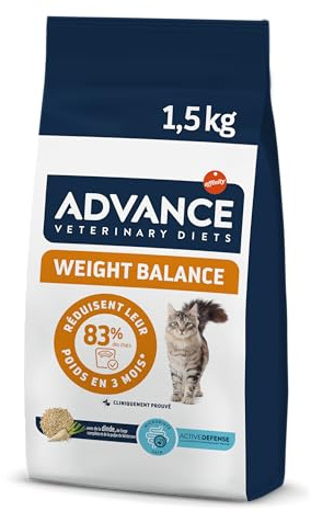 Advance Veterinary Diets Weight Balance - Croquettes pour Chats avec des Problèmes de surcharge pondérale - 1,5kg