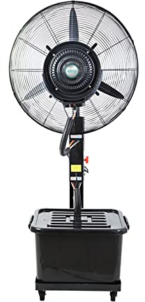 Ventilador Industrial de pie Oscilante con Nebulizador de Agua/Ventiladores de pedestal/3 Velocidades/deposito Agua 42 litros/Negro