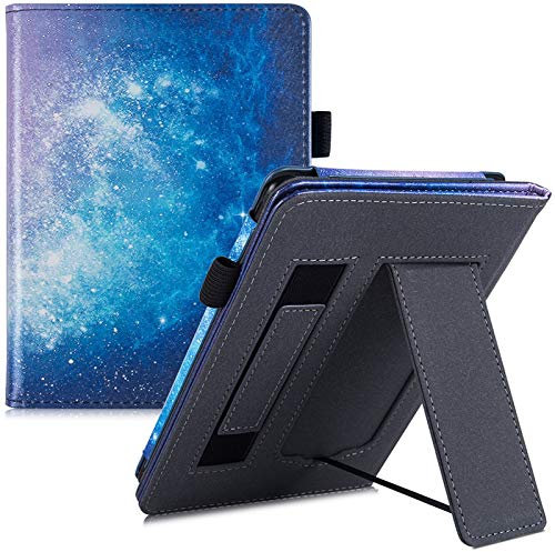 DLRSET e-book Protective-Shell, Stand Case For Kindle 10th Gen/Kindle 8th Gen E-Readers -PU Leather Protective Cover With Hand Strap/Auto Sleep Wake (Color : Galaxy, Size : For Kindle 10th Gen)