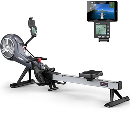 JOROTO Rudergerät für Zuhause - Doppelte Widerstandskraft [Luft + Magnetisch] Rudergerät, Ultra-Leise, Klappbares Design, Bluetooth-App-Unterstützung, Maximalgewicht 150 kg