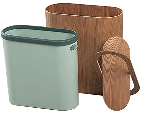 Papierkorb Büro, Holz Papiereimer Abfalleimer Rechteckiger kompakter Holz Modern Mülleimer Badezimmer Wohnzimmer Schlafzimmer Papierkörbe Home Büro Schlafzimmer Badezimmer Wohnzimmer Müllschrank Bin,