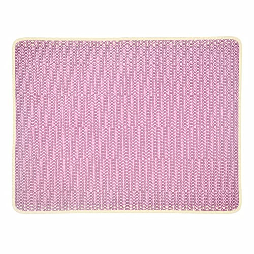 huihuijia Katzenmatte Katzenklo Katze Katzentoilette Matte Katzenstreumatte waschbar Katzenstreufänger Mat Katzenstreumatte groß Katzentoilettenmatten 40X50,pink