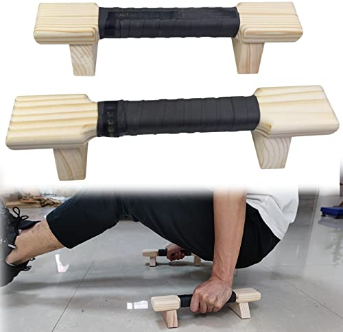 Liegestützgriffe Holz, Handgefertigte Holz Rutschfeste Liegestütz und Handstand Griffe Griff Doppelstange Push-Up Bars Parallettes für Handstandbarren für Krafttraining/Calisthenics/Yoga