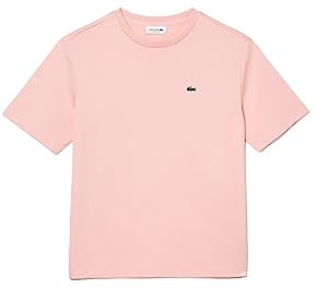 Lacoste Damen T-Shirt Rundhals TF5441, Frauen Basic Tshirt,Kurzarm,Regular Fit,Rosa,40