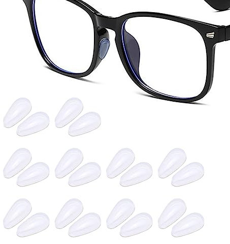 Eye Glasses Nose Pads Silicone, 10 Pairs Non Slip Nose Pads for Glasses Stick on Clear Glass Pad Soft with Air Bag for Eyeglass Sunglasses
