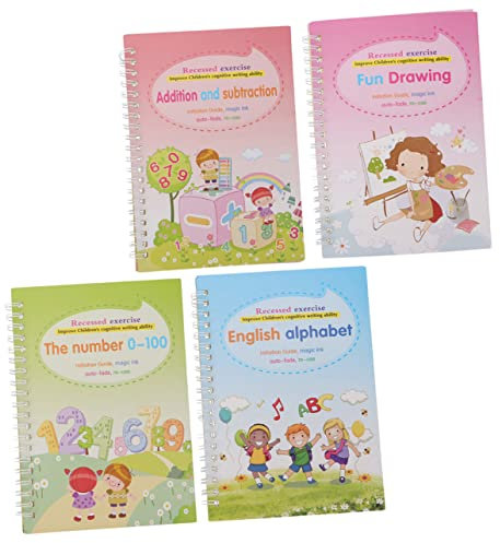 STOBOK 4 Stück Heft Buch Zum Nachzeichnen Von Buchstaben Übungsbuch Kalligrafie Leeres Buch Schreiben Schreibübungstool Papier Einen Brief Schreiben Vorschule Handschrift