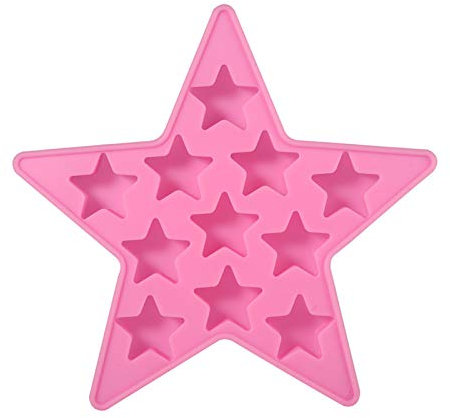 Silikon-Eiswürfelform für Club-Bar-Partys mit Einzigartiger Fünf-Sterne-Form (PINK)