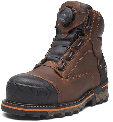 Timberland PRO Men's Boondock BOA 6 Inch Composite Safety Toe Waterproof Puncture Resistant Industrial Work Boot, Mocha Brown, 10.5W