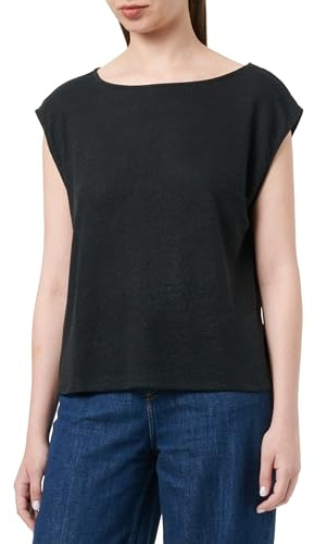 Vila VIFIARA Boat Neck S/S knut topp, Svart skönhet, M