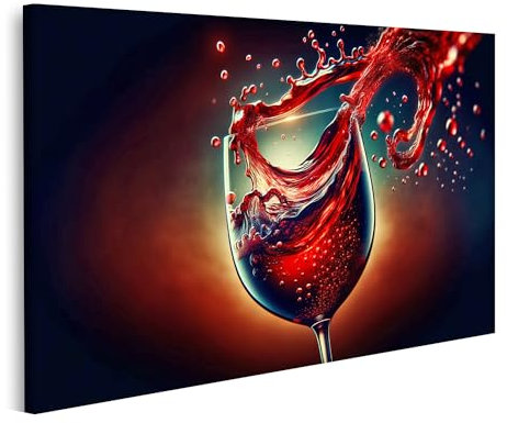 islandburner Prime Quadro su tela Calice da vino rosso dinamico, rosso intenso
