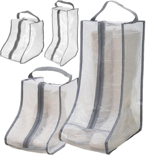 Wudaizhi 4pcs Boots Portables Sacs De Rangement Transparent Imperméable Grand/Botter Court Organisateur De Protecteur De Protecteur Boots Transporter Sac pour Voyages À Domicile