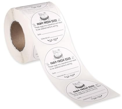 NQEUEPN 500pcs Farm Fresh Egg Stickers, 2in Round Egg Carton Labels