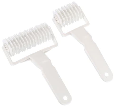 sourcing map 2 Pcs Pizza Dough Docker Roller Plastic Pastry Bubble Docker Roller with Spikes Pizza Oven Accessories for Home and Commercial Pizza Cookie Pie Pastry Bread (2 Size)