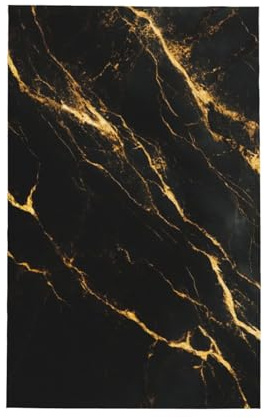 Zsuugj Black Gold Marble Kitchen Microfiber Towels, Waffle Quick Dry Tea Hand Towel Dish Cloth for Kitchen Dry 16x26 Inch
