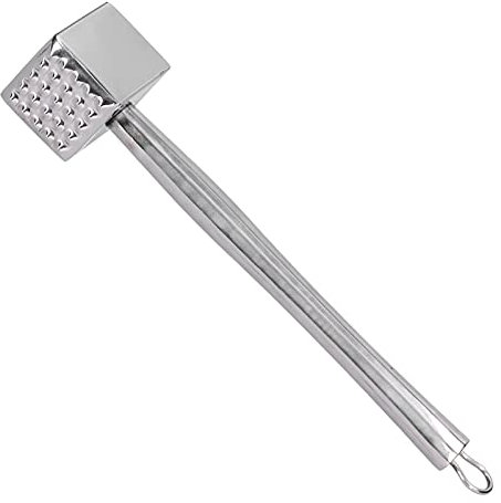 FLEXMAN Martillo para Carne, Martillo de Doble Cara de Acero Inoxidable, Herramienta para Ablandar Carne, Mazo para Ablandar Carne Resistente con Mango Antideslizante para Ablanda