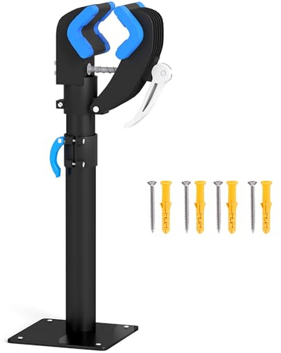HOMCOM Supporto per Riparazione Bici, Supporto da Parete per Riparazione Bicicletta con Morsetto Regolabile, Supporto per Manutenzione Bici da Strada, Mountain Bike, Supporto da Lavoro per casa