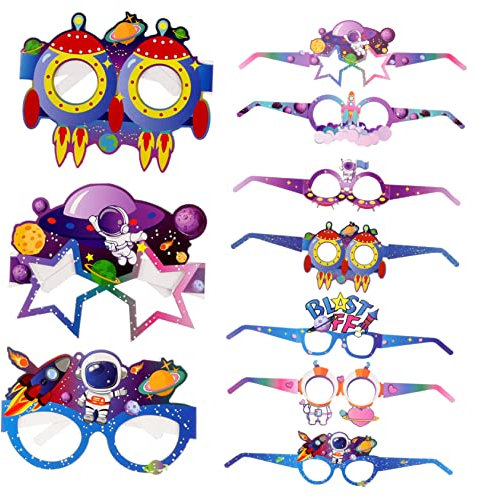 Cabilock Partybrillen 24st Weltraum Papierbrille Platz Lustige Brille Leuchtstäbe Galaxienlicht Sternbrille Die Partyzubehör Weltraum Brille Neuartige Partybrille Leichte Partybrille Partyschmuck