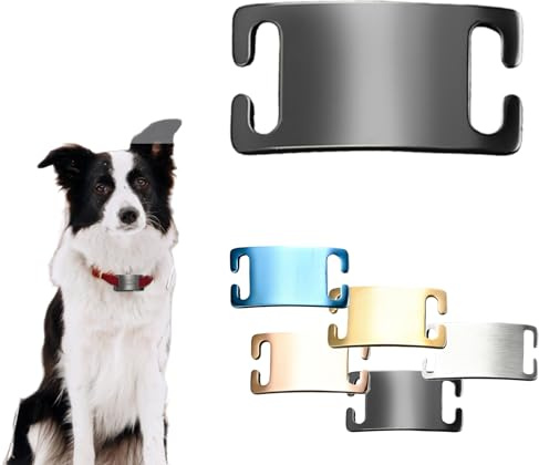Personalisierte Edelstahl Adressanhänger für Hunde & Katzen, Hundemarke mit Gravur, Stilvolles Hunde-Namensschild für Halsband, Leise Slide-On Design (Schwarz)
