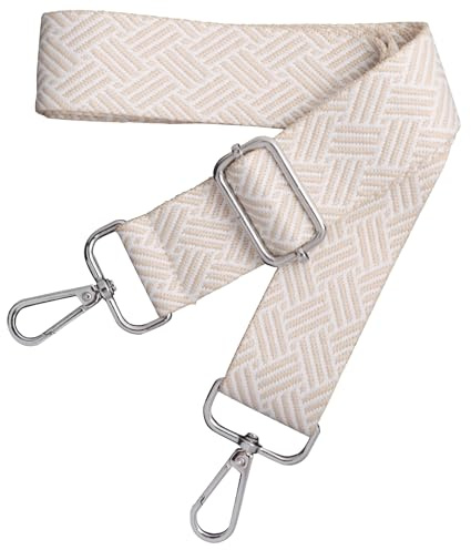Schultergurt für Tasche Verstellbarer Taschengurte zum Wechseln, Taschengurt Breit 3.8cm mit Silber Karabiner für Damen Crossbody Handtasche, Beige