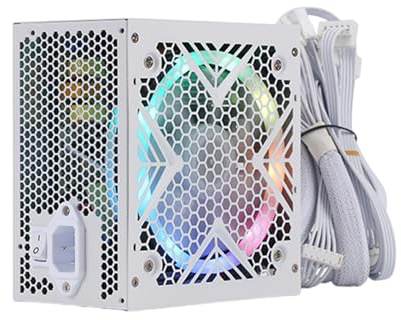 SHOOYIO 550W Desktop Power Supply With 12CM Color Light Effects Cooling Fan Efficient Ventilation Frame For Optimaled Airflows Desktop Power Supply Unit