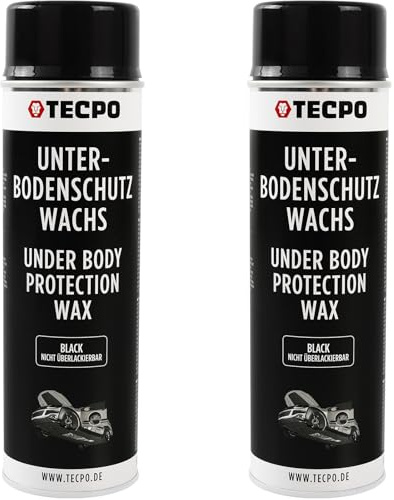 TECPO Cera di protezione per sottoscocca spray, 2 X 500 ml, protezione per sottoscocca cera, protezione anticorrosione