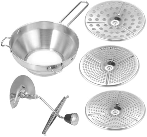 SHINEOFI Presse-Purée Manuel en Acier Inoxydable Pilon à Aliments Polyvalent Broyeur de Pommes de Terre Ustensile Cuisine Robuste pour Fruits et Légumes Outil Cuisine Pratique pour