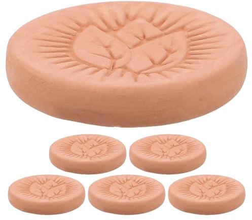 VICASKY Lot de 6 Humidificateurs à Cigares Ronds en Terre Cuite Forme Feuille, Disque D’humidité 3,7 Cm pour Cave à Cigares, Conservateur D’humidité Réutilisable, Accessoire pour