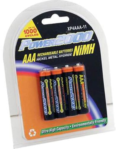Power2000 XP4AAA-11 1150mAh NiMH AAA Rechargeable Batteries (4 Pack)