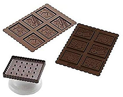 silikomart | CKC04 Stampo in Silicone per Cioccolatini COOKIE GNAM GNAM SLIM, Antiaderente, 6 Cioccolatini, Confezione da 1 Stampo per Dolci, Easy Choc, 47 x 57 mm, h 5 mm, Volume 33 ml, Made in Italy