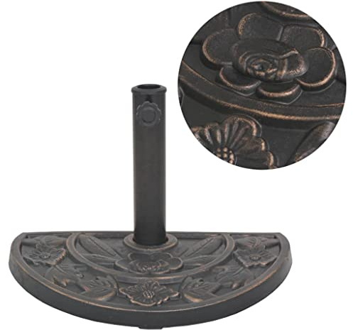 vidaXL Sonnenschirmständer Harz Halbrund Bronze 9 kg