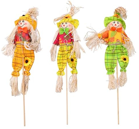 Supvox Scarecrow Dekoration FüR Halloween-Party SüßIgkeiten Oder Geisterhaus – Stehende Vogelscheuche Aus Hochwertigem Stroh Und Oxford-Stoff 40Cm