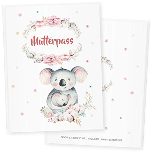 Mutterpasshülle 3-teilig Niedliche Tiere, Mutterpass Hülle, Schöne Geschenkidee für Babyparty (Mutterpass DE, Koala)