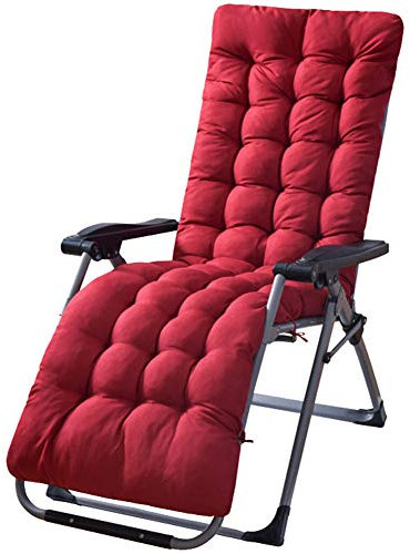 HotYou Auflage für Deckchair Liege-Stuhl Polster-Auflage mit Schaumflockenfüllung, Auflage für Garten-Lieg,Weinrot,170 * 53 * 8 cm