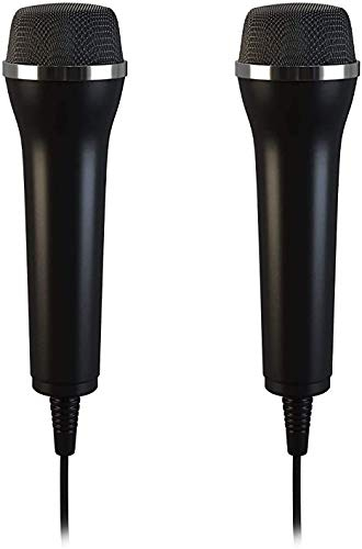 Titan Tech Coppia di microfoni USB universali per computer e karaoke gaming; set di 2 microfoni – compatibile con Wii, PS3, PS4, Xbox One, Switch + cavo PC da 2,95 m (nero) We Sing, Rock Band, Guitar