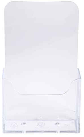 Exacompta - Ref. 73058D - Set of 10 flyer dispensers on table - 1 compartment - Monobloc - Dimensions: Prof.11.5 x width.6.5 x Height.18.2 cm - Format to file DL-10x21 cm - Crystal